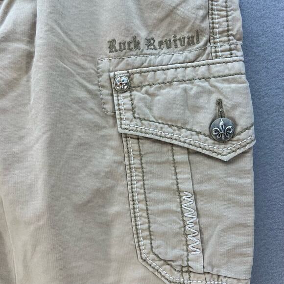 Rock Revival Men's Slim Khaki Shorts Size W32 L23 REC100-1S - Picture 6 of 16